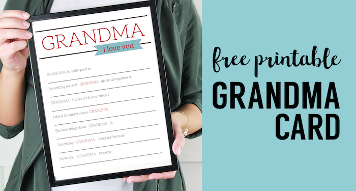 Grandma Gifts for Mother's Day - Printable Card. Easy DIY Mother's Day grandma gift from kids or toddlers. Printable fill in card. #papertraildesign #grandma #mothersday #mothersdaygift