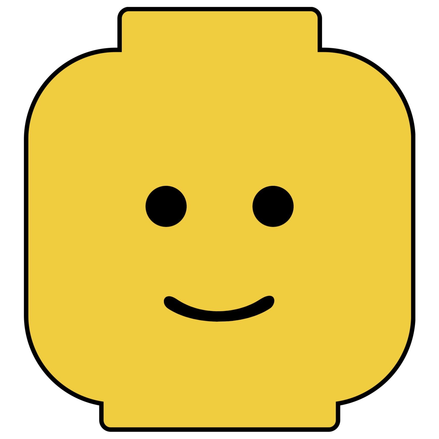 Classic Smiling Lego Head Free Printable.