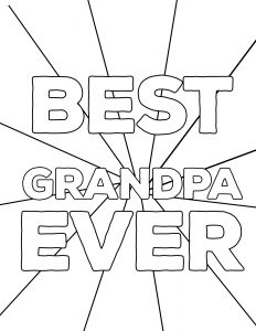 Happy Father's Day Coloring Pages Free Printables for Grandpa. DIY easy Father's Day ideas. Fun present from kids. Best Grandpa Ever coloring sheet. #papertraildesign #dadsday #fathersdayideas #fathersdaygifts