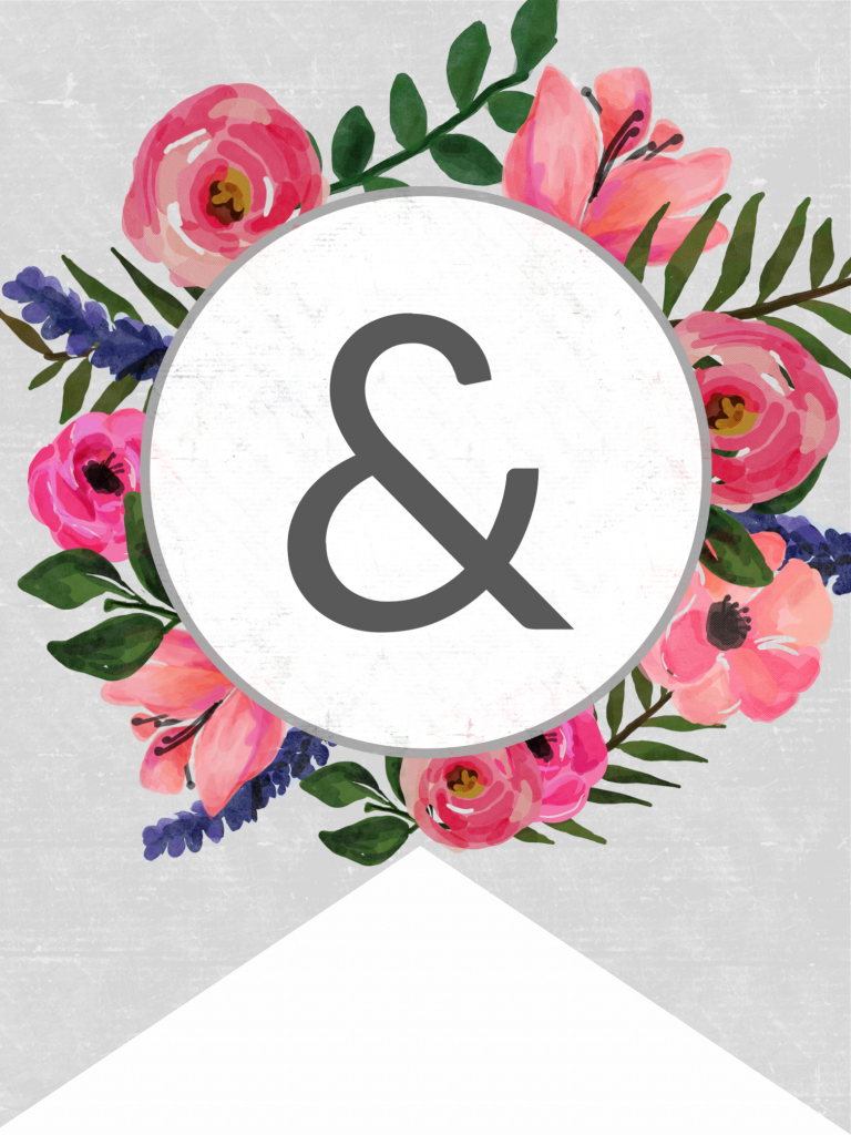 floral alphabet banner letters free printable paper