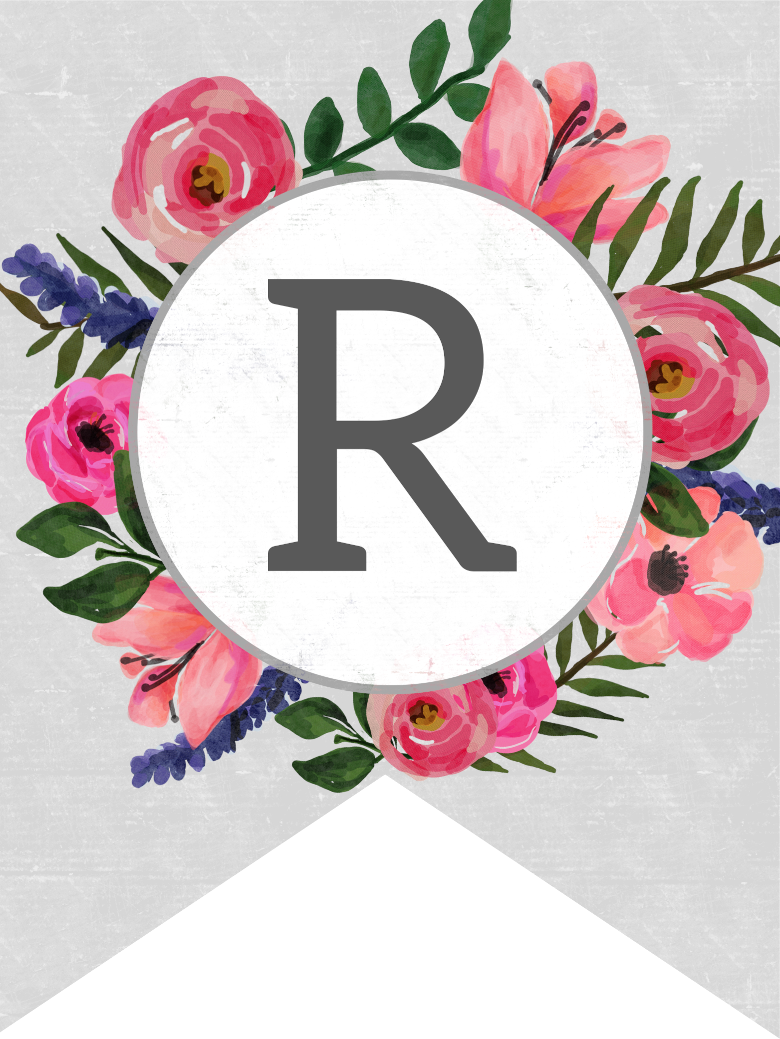 floral alphabet banner letters free printable paper trail design