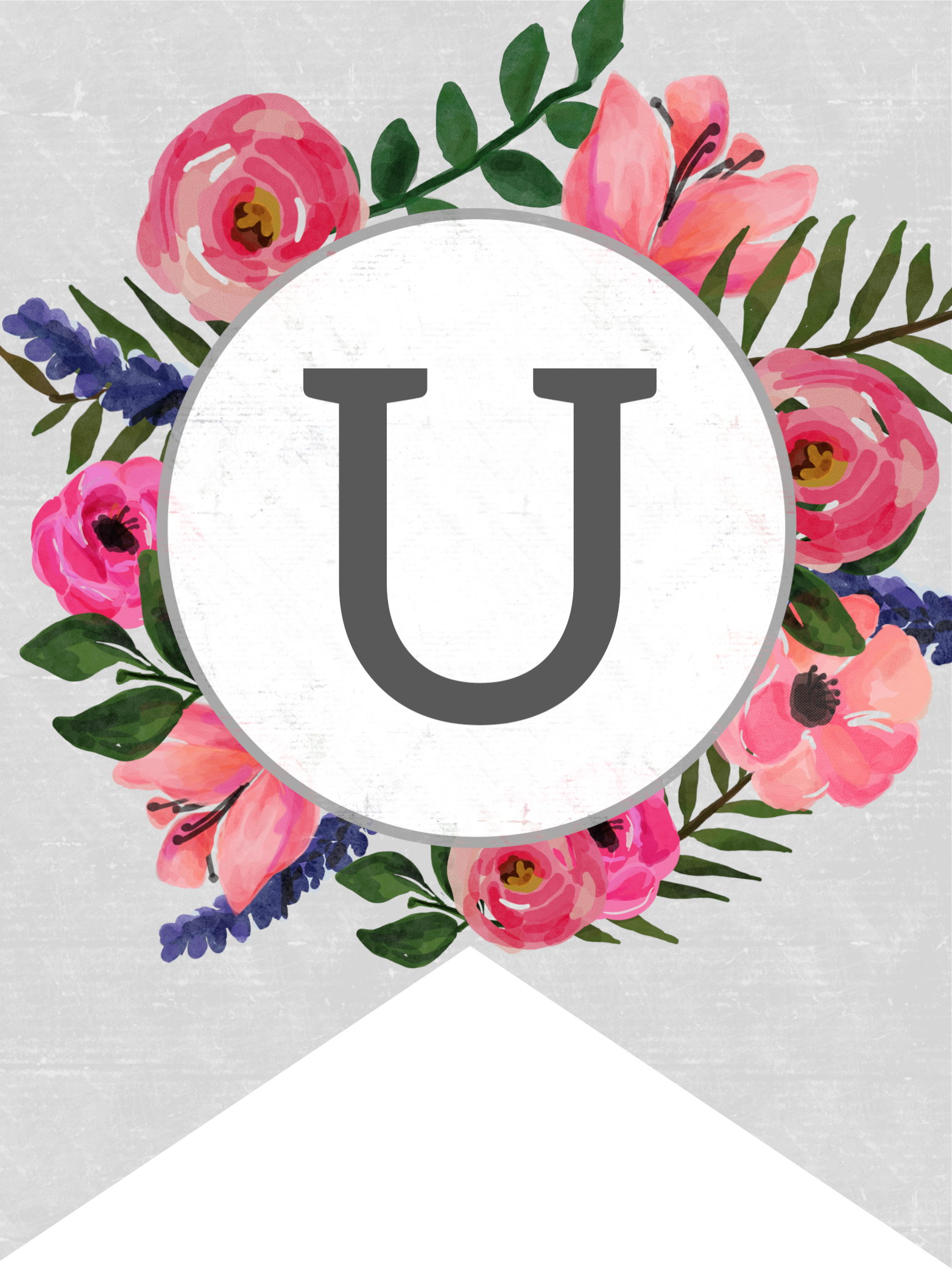 Free Photo  Flower letter u floral monogram