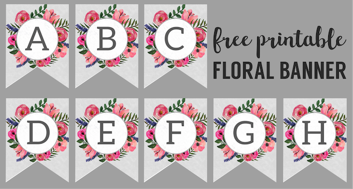 Floral Alphabet Banner Letters Free Printable Paper Trail Design