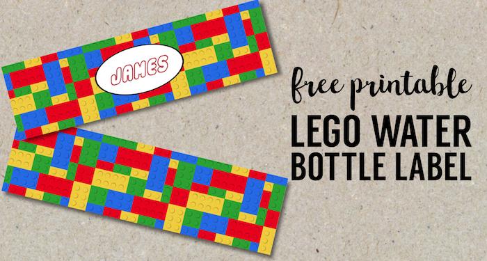 Free Printable Lego Water Bottle Labels. Bottle Wrappers for fun easy lego party decor. Lego birthday party ideas that are cheap and easy. #papertraildesign #lego #legobirthday #legobirthdayparty