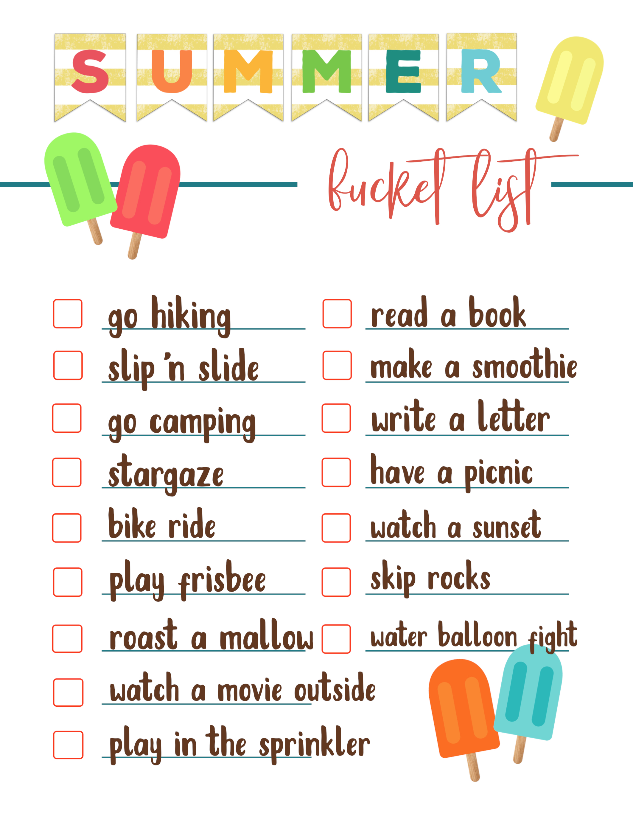 What is a Bucket List, Letter Project