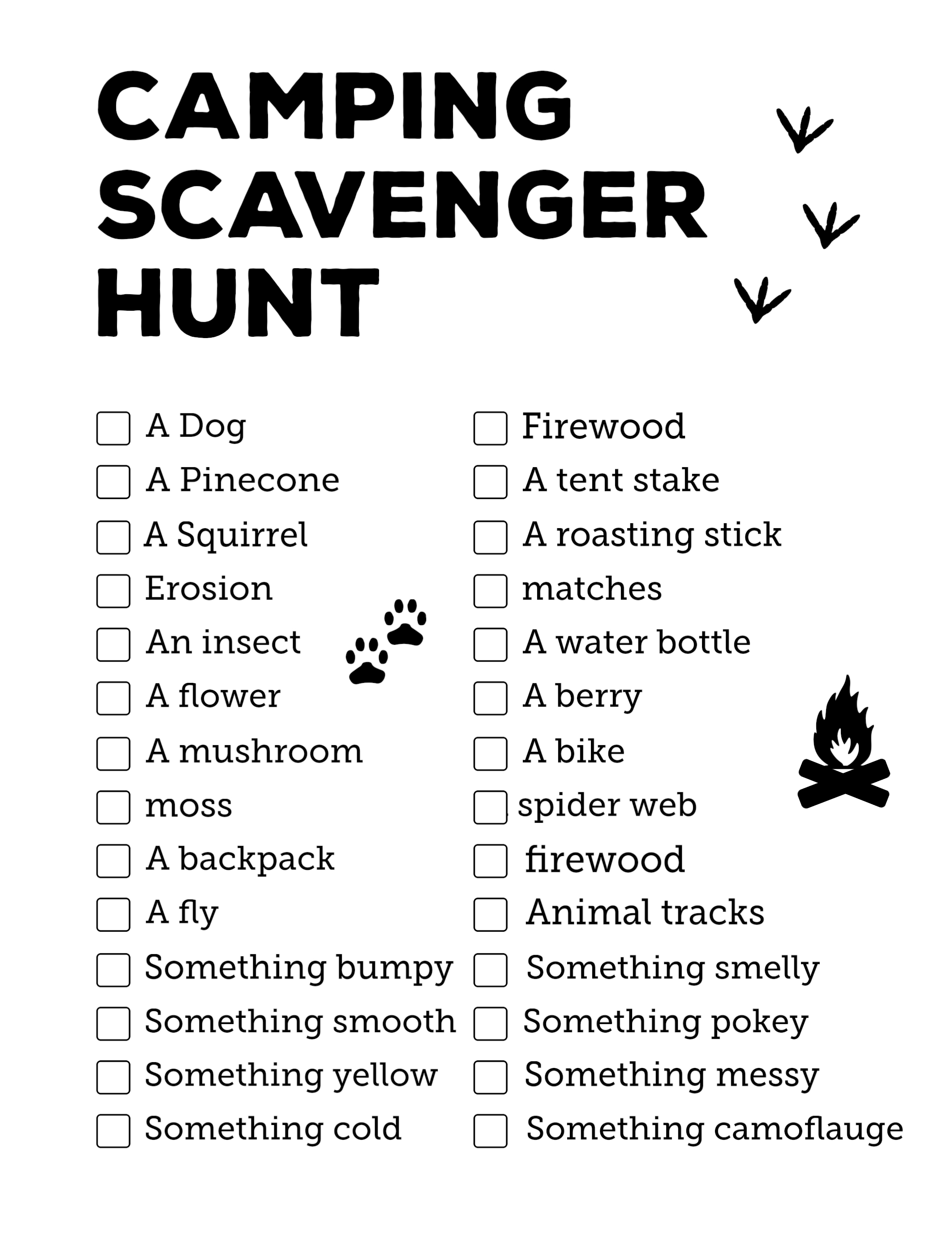 outdoor scavenger hunt clues