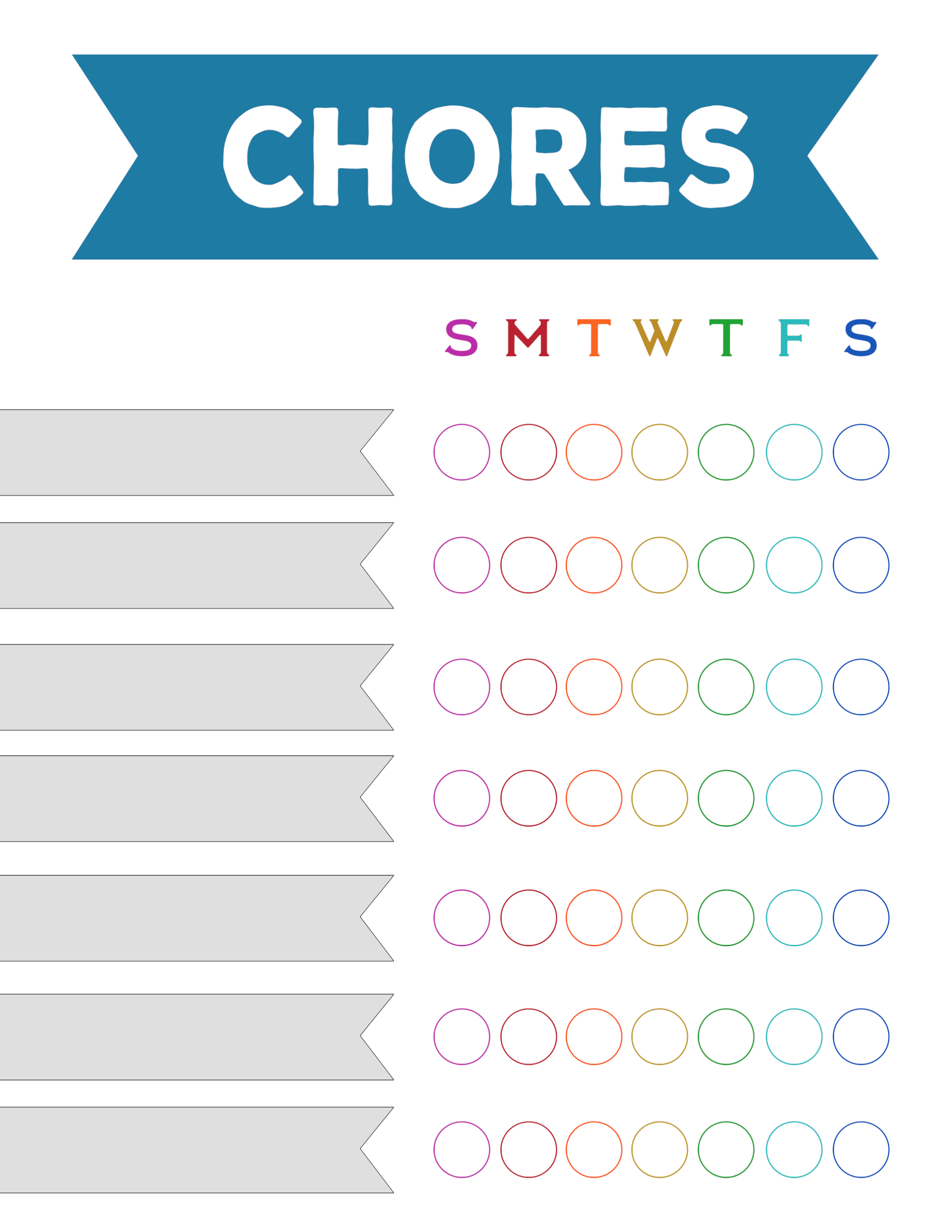 Chores Chart Template Free Printable from www.papertraildesign.com