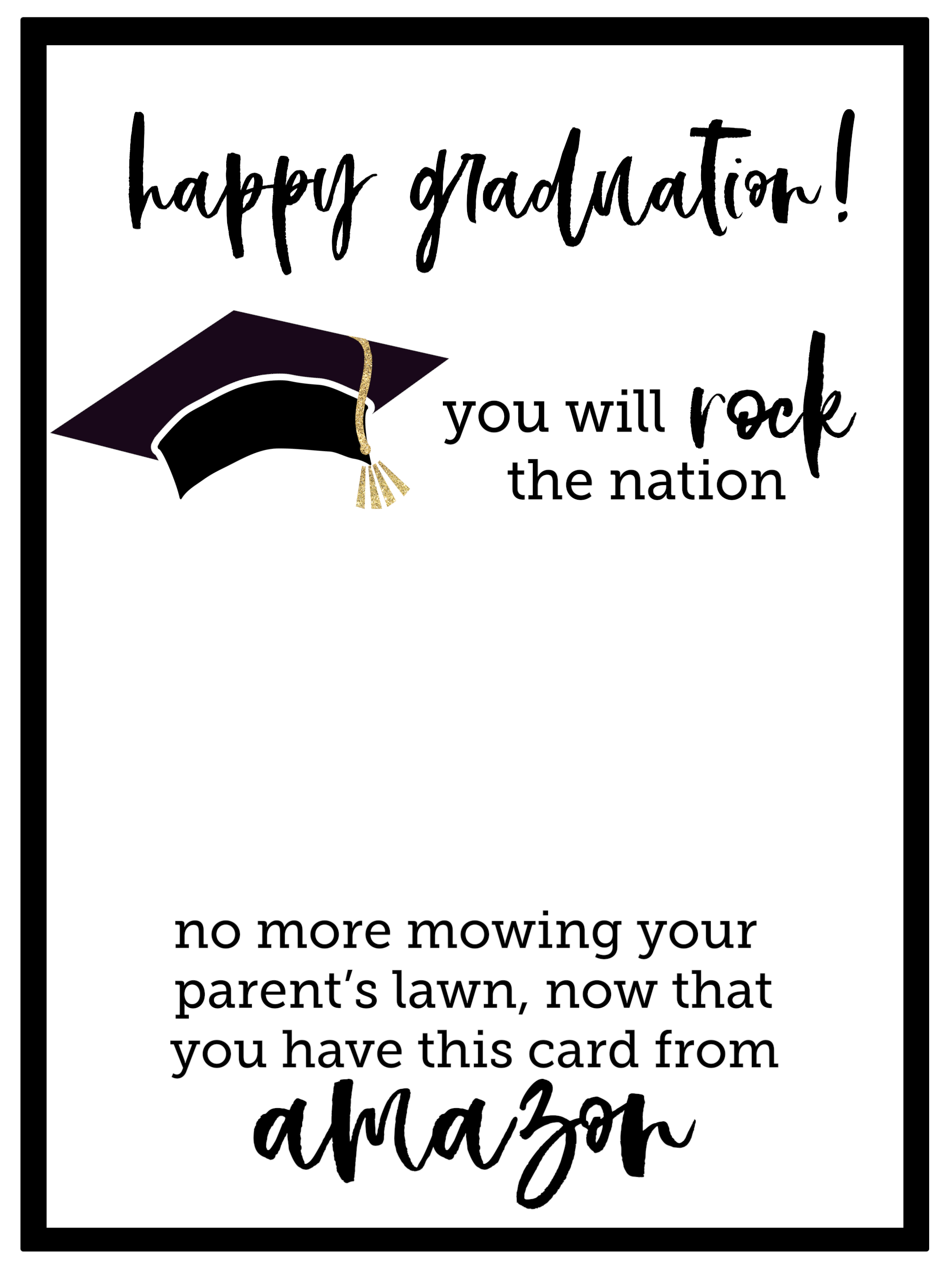 free printable graduation card paper trail design