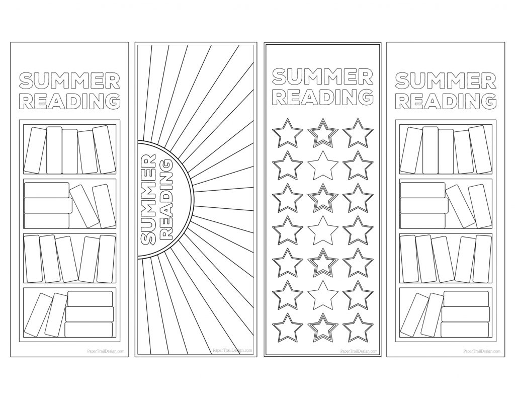 summer reading log bookmark printable tracker paper trail design