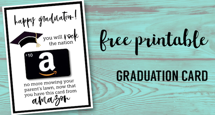 Free Printable Graduation Card. Happy Graduation funny DIY card template. Free printable Amazon card gift card holder. High School graduation. #papertraildesign #graduation #graduationcard #graduationgift