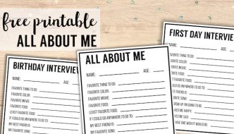 All About Me Printables {Interview Template}. Use this all about me free printable for a birthday interview, or back to school interview for kids. #papertraildesign #backtoschool #birthday #allaboutme