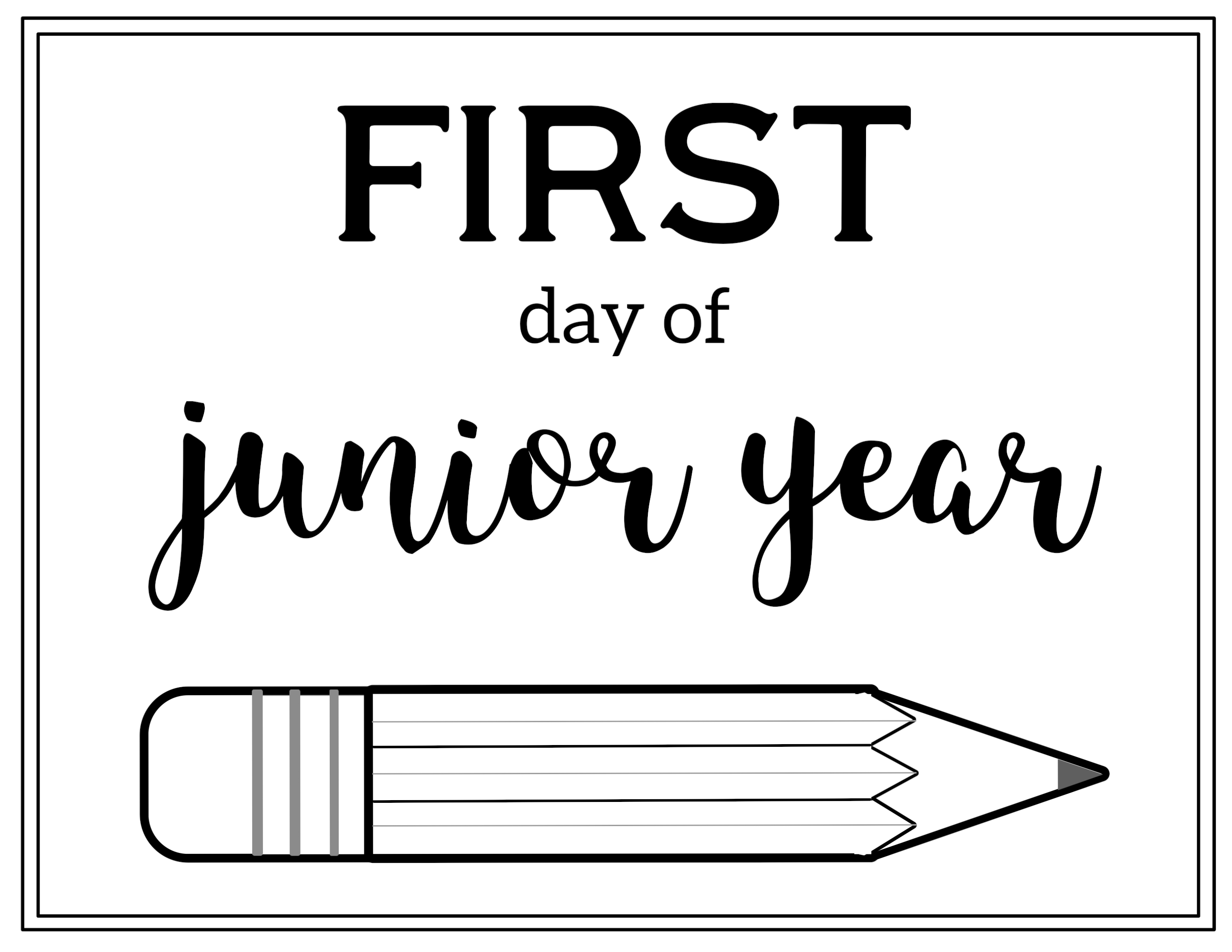 Free Printable 1st Day Of School Template