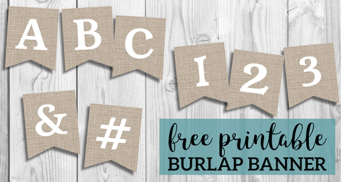 Free Printable Burlap Banner DIY Decor. Great for farmhouse decor. Fall decorations, Thanksgiving. Nice Autumn rustic or wedding decor. #papertraildesign #burlap #burlapbanner #decor