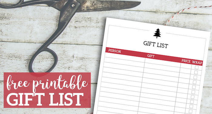 Free Printable Christmas List Template {Gift List}