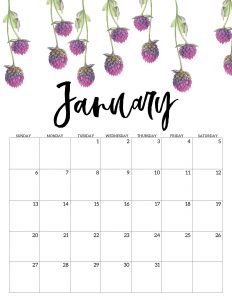 Free Printable Calendar 2019 - Floral. Watercolor Flower design style calendar. Monthly calendar pages. Cute office or desk organization. #papertraildesign #2019calendar #calendar #calendar2019 #floralcalendar