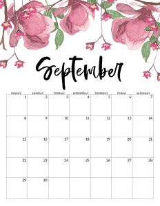 Free Printable Calendar 2019 - Floral. Watercolor Flower design style calendar. Monthly calendar pages. Cute office or desk organization. #papertraildesign #2019calendar #calendar #calendar2019 #floralcalendar