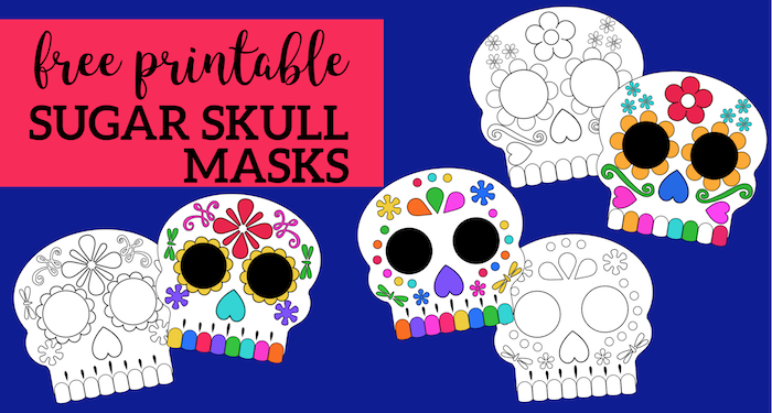 dia de los muertos skull mask template