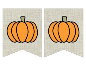 Free Printable Pumpkin Banner Decor. Decorate for Fall, Halloween, and Thanksgiving. DIY pumpkin banner with a burlap rustic farmhouse look. #papertraildesign #pumpkin #pummpkindecor #fall #falldecor #falldecorideas