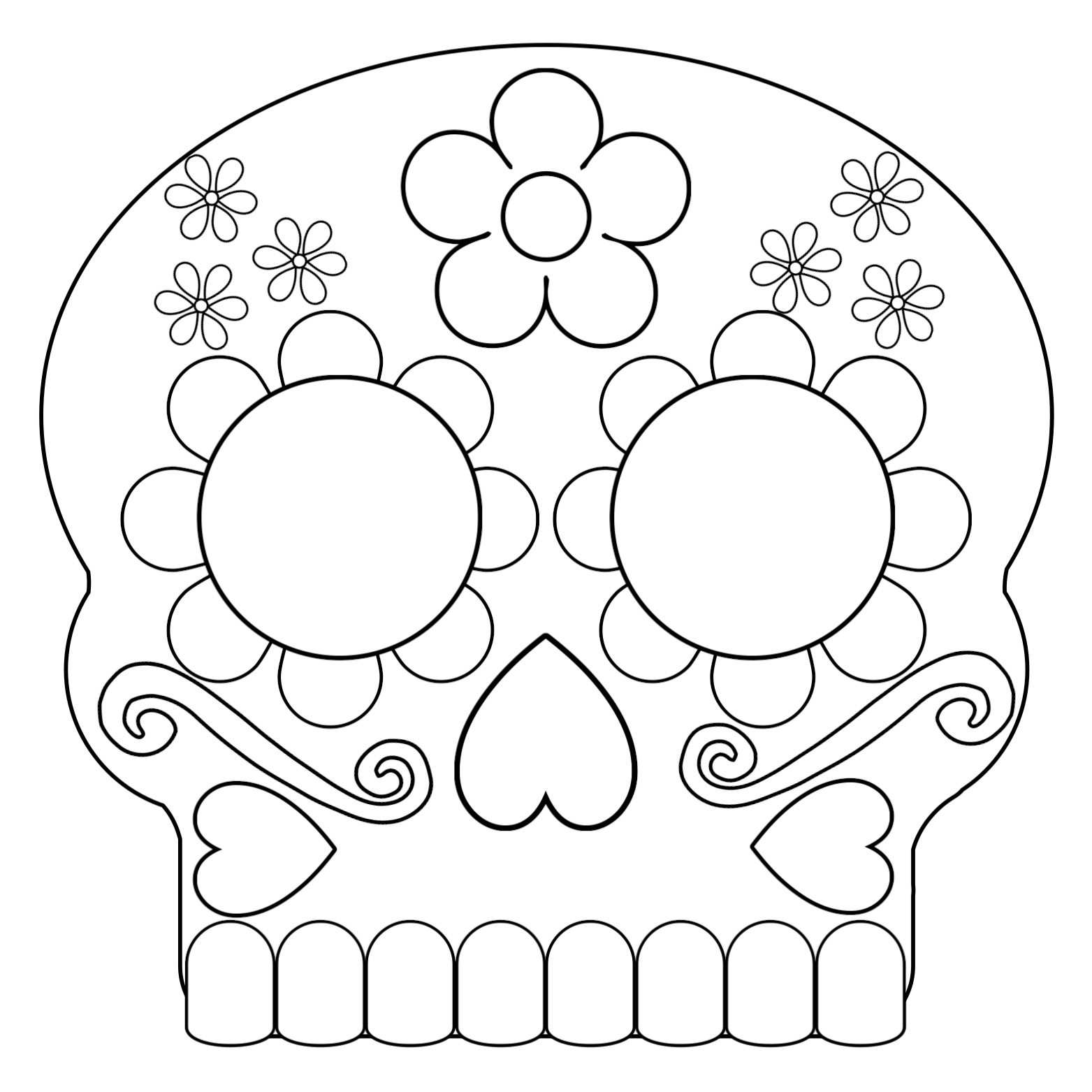 Day of the Dead Masks Sugar Skulls Free Printable - Paper Trail Design Within Blank Sugar Skull Template
