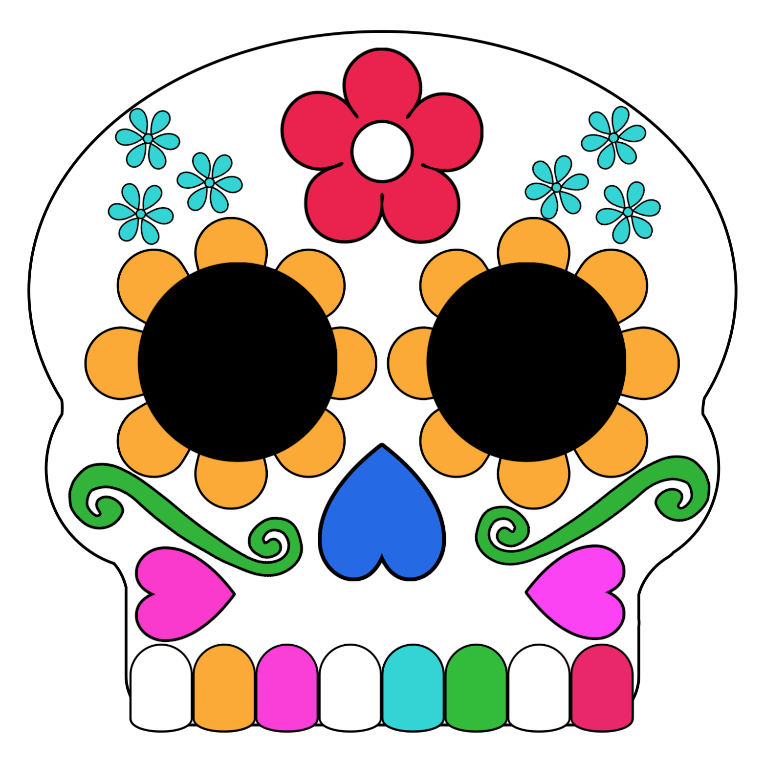 Dia De Los Muertos Mask Coloring Pages