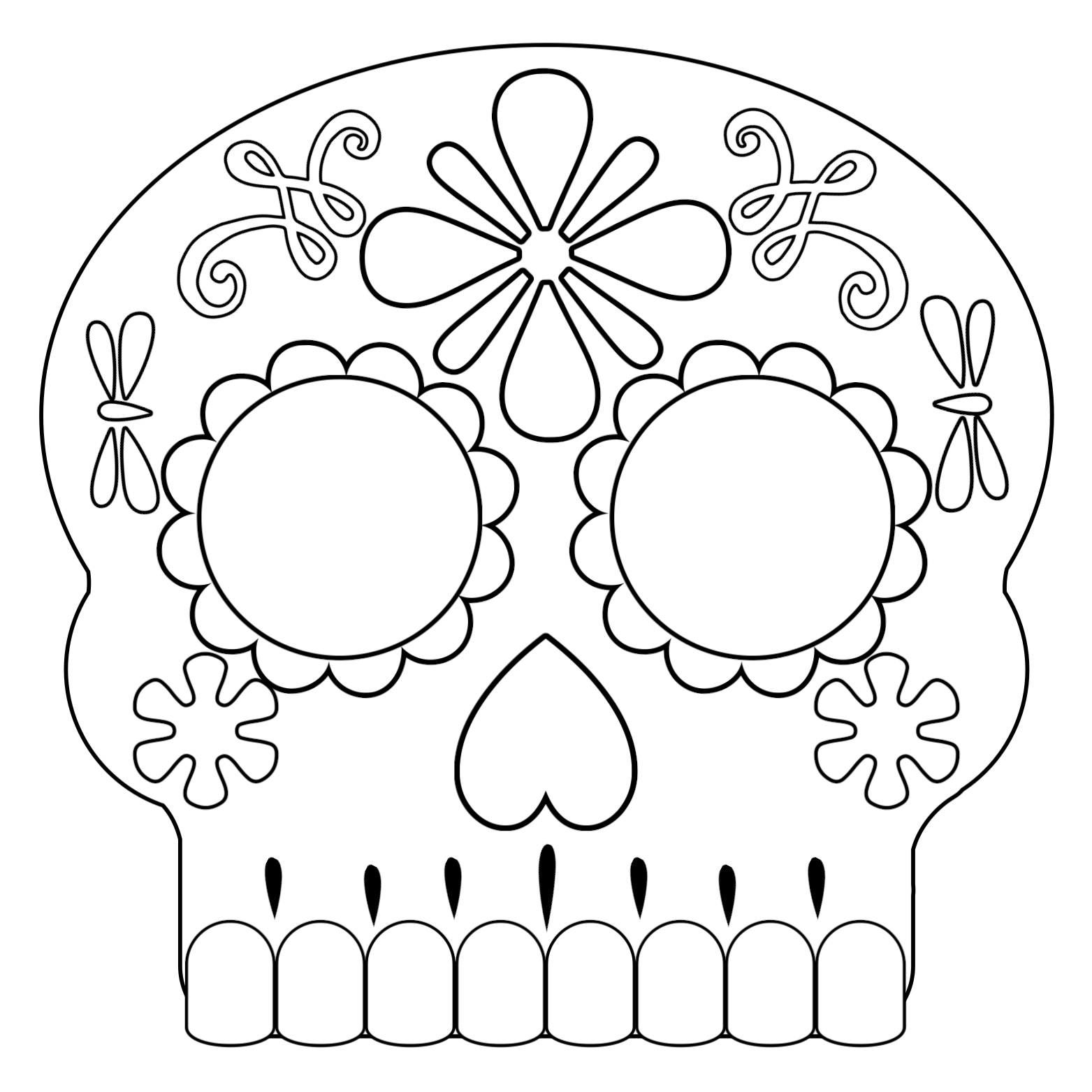 Day of the Dead Masks Sugar Skulls Free Printable - Paper Trail Design With Blank Sugar Skull Template