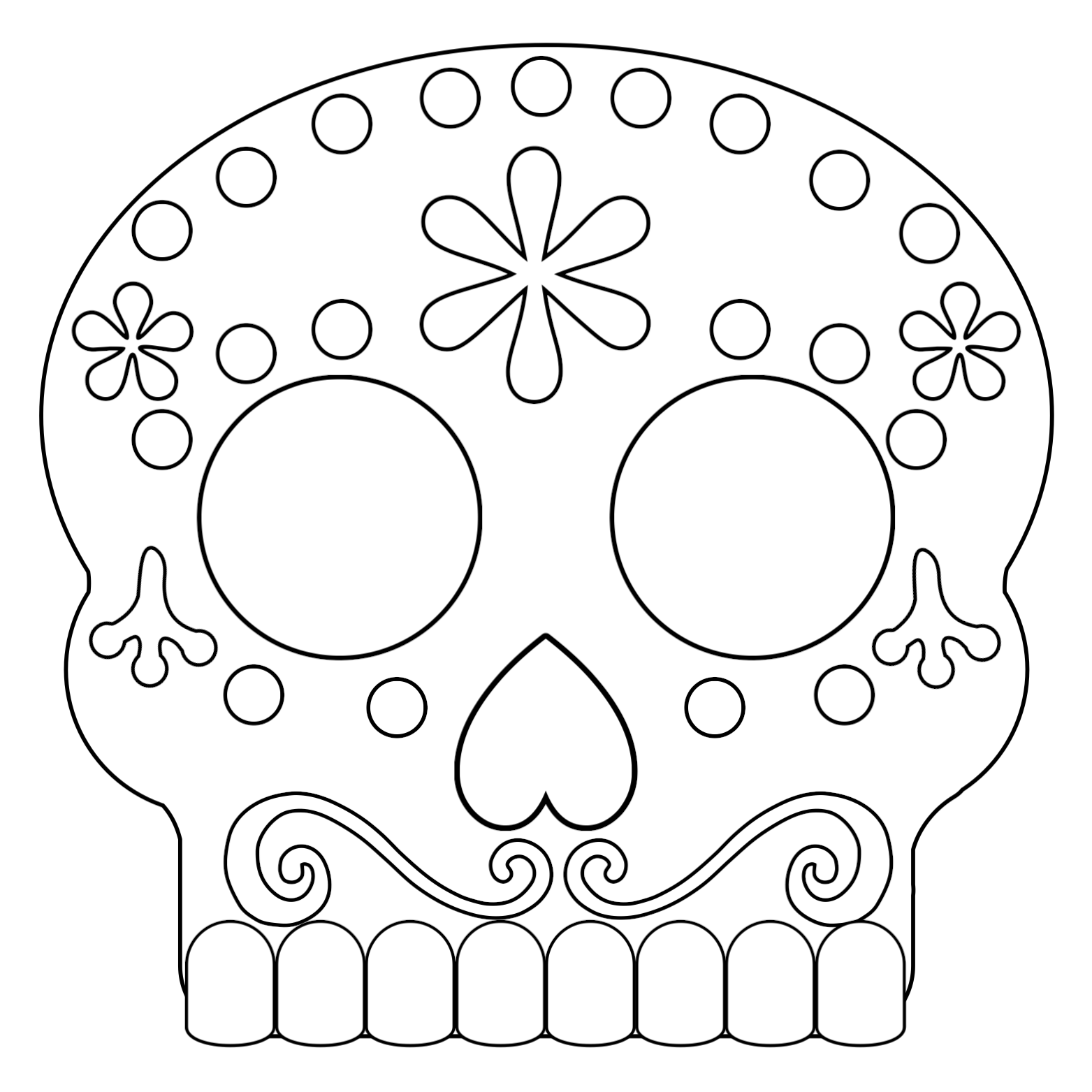 Dia De Los Muertos Skull Template For Kids