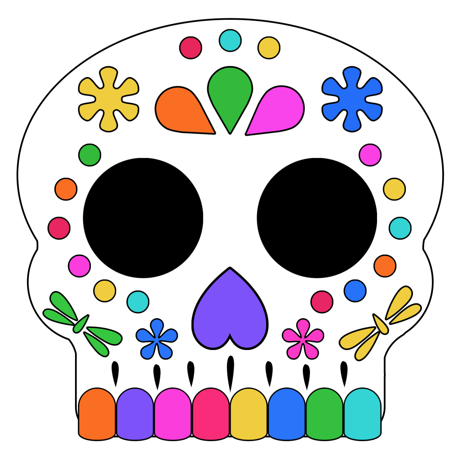 Day Of The Dead Masks Sugar Skulls Free Printable Paper Trail Design
