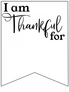 I am Thankful for Printable Banner. Free printable Thanksgiving family activity. I am grateful actvity for church class. Thankful sign. #papertraildesign #thankfulbanner #gratefulbanner #thanksgivingbanner #thanksgivingdecor