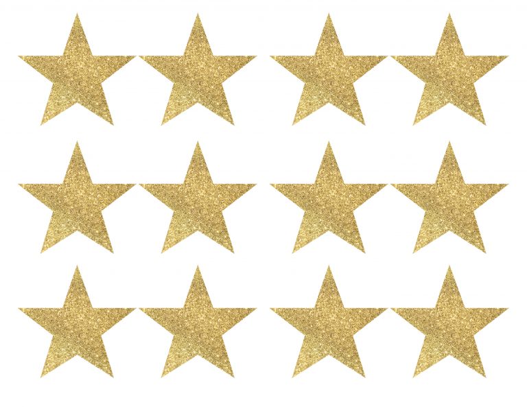 Gold Star Banner Christmas Garland Printable - Paper Trail Design