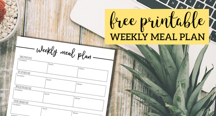 Free Printable Weekly Meal Plan Template. Meal planning template to keep you organized. Meal planner for breakfast, lunch and dinner. #papertraildesign #mealplanner #mealplan #mealplantemplate #printablemealplan