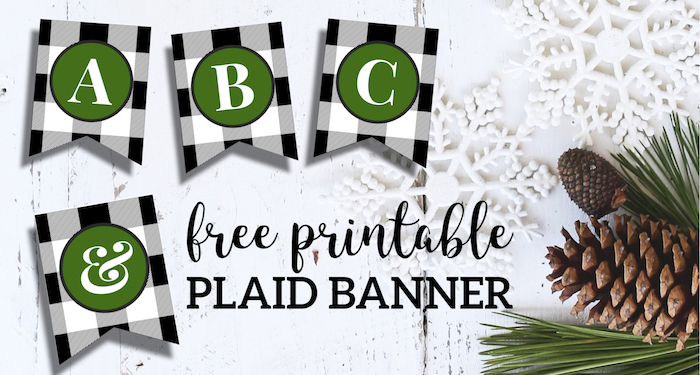 Free Printable Black and White Banner Letters - Paper Trail Design