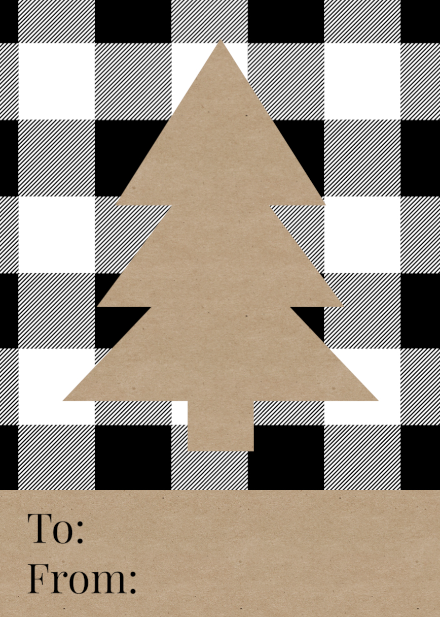 Rustic Plaid Christmas Tags Free Printable - Paper Trail Design