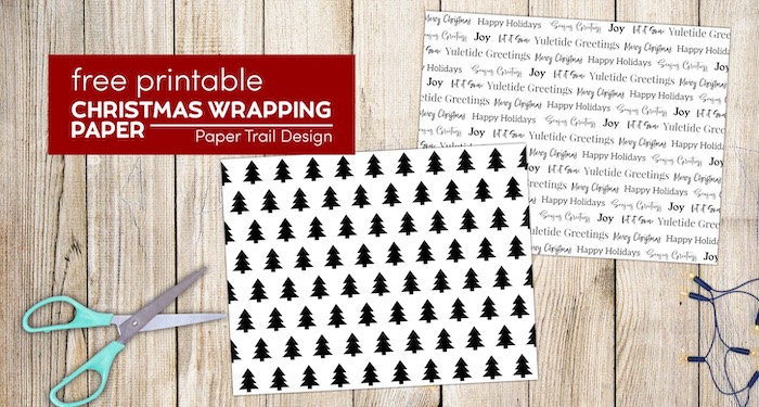 Christmas wrapping paper with text overlay- free printable Christmas wrapping paper