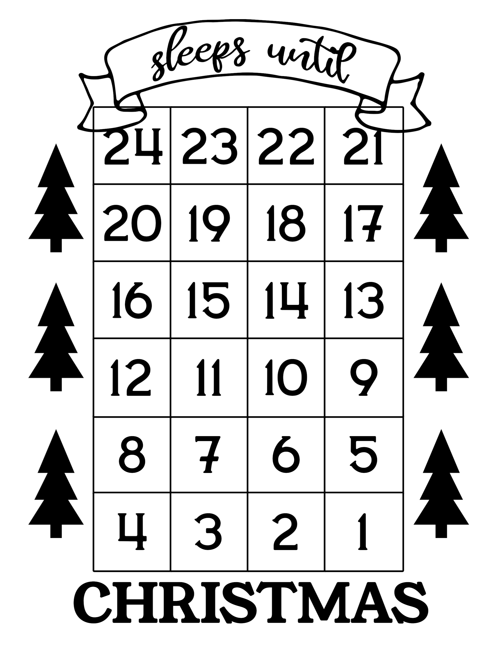 Free Printable Christmas Advent Calendar for 2023