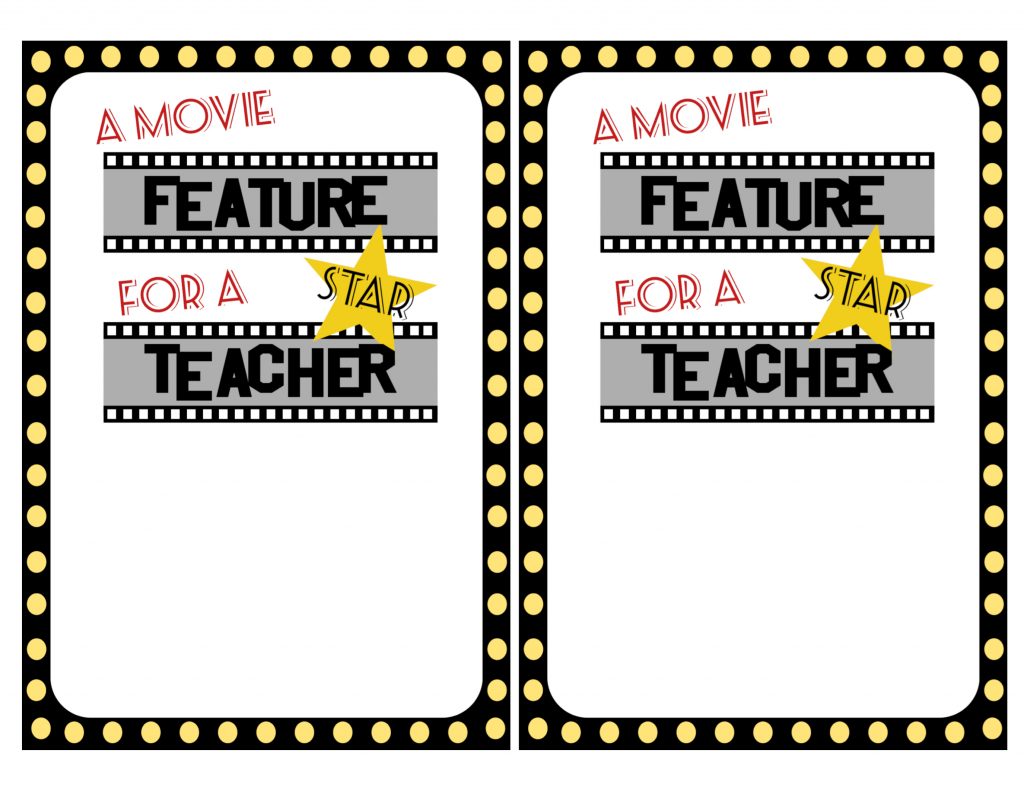 Easy Teacher Gifts Movie Free Printable - Paper Trail Design