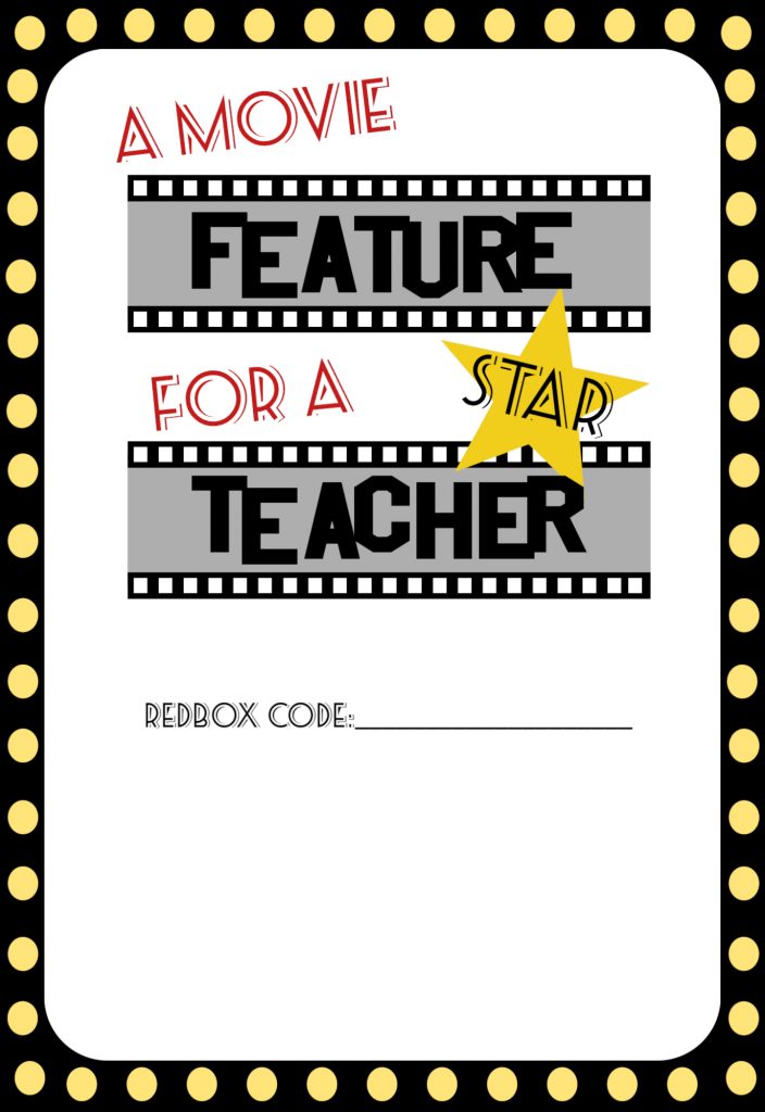 Easy Teacher Gifts Movie Free Printable - Paper Trail Design