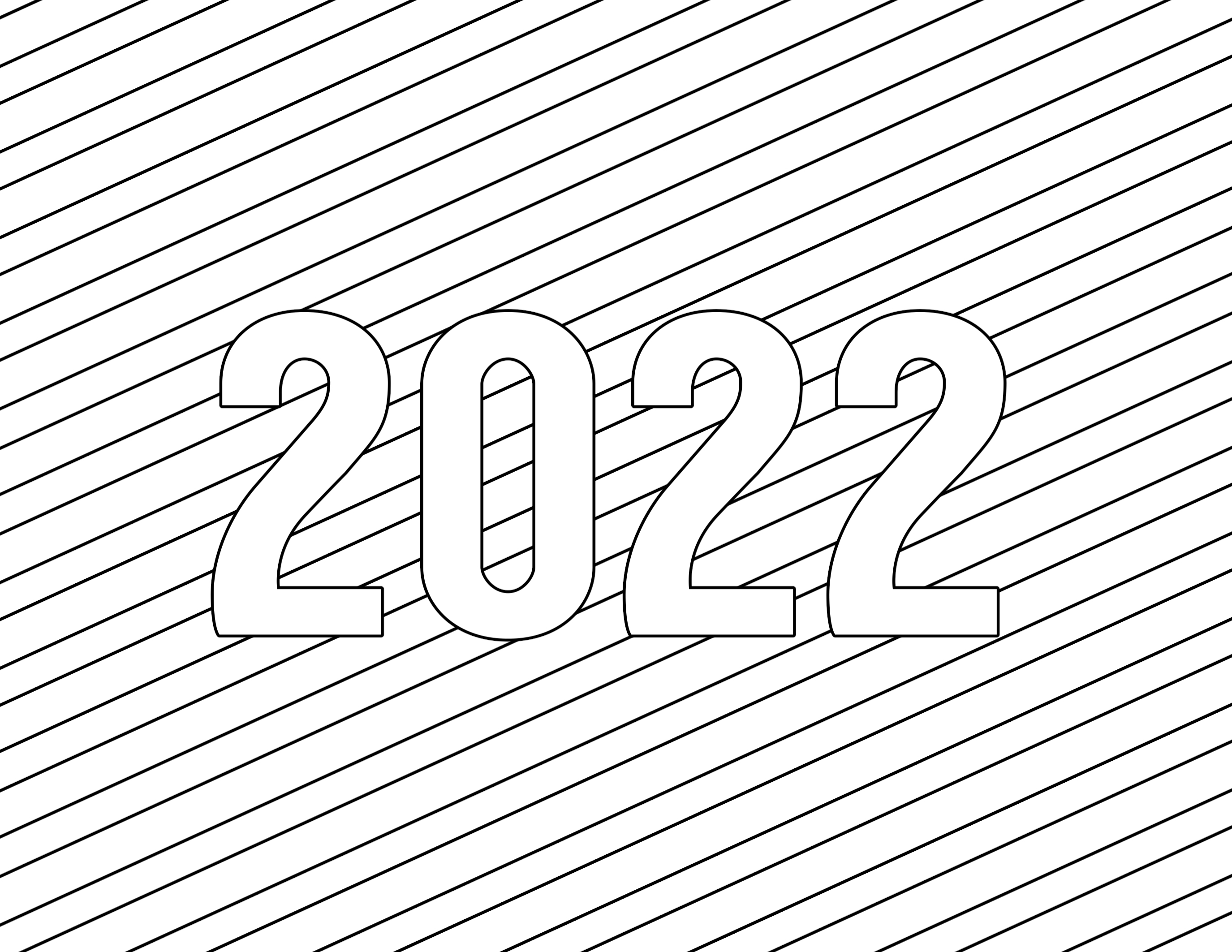 coloring printable happy simple 2022 lines sheets printables paper adults papertraildesign 2021 printing trail newyears newyear