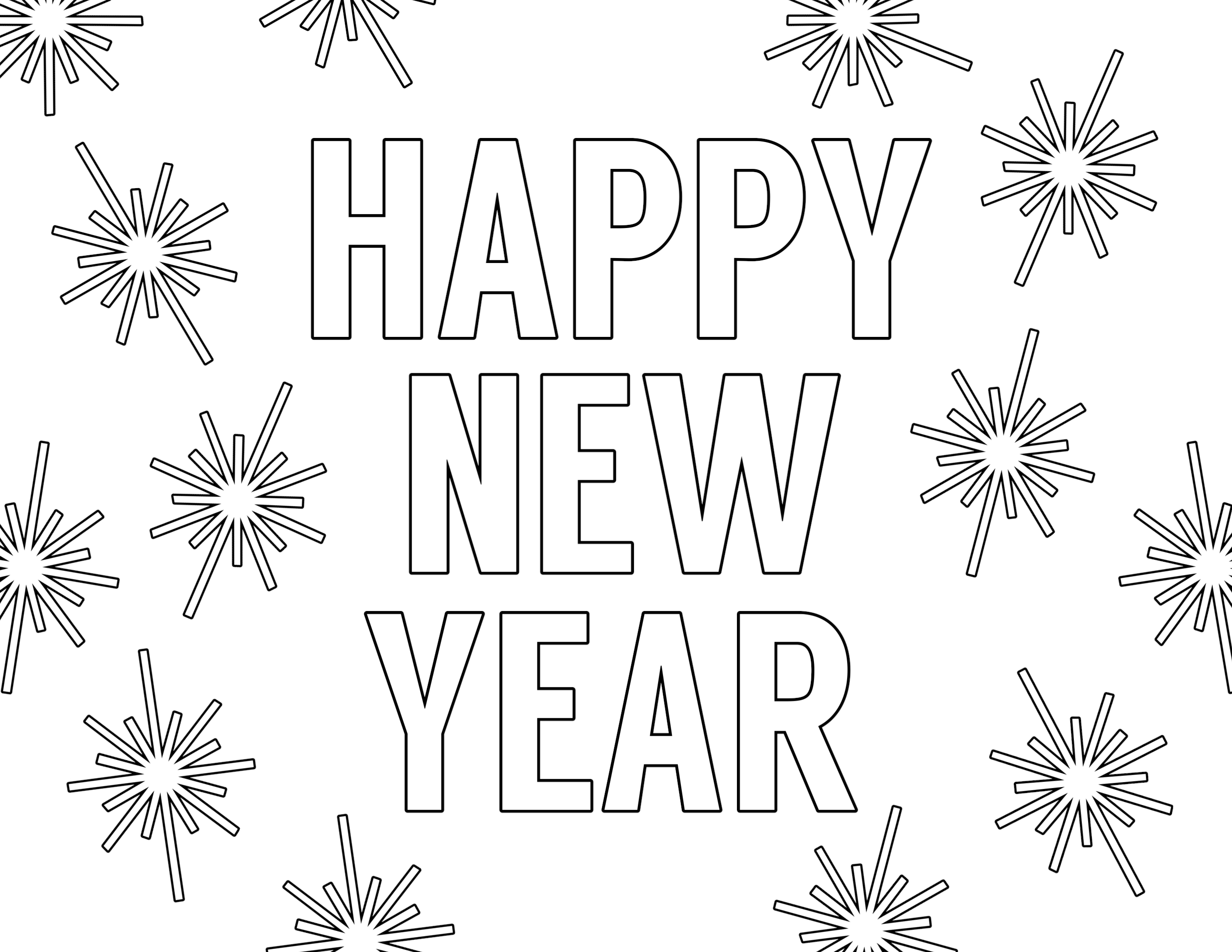 Happy New Year Coloring Pages Free Printable   Paper Trail Design