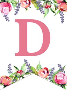 Floral Free Printable Alphabet Letters Banner. Make a custom flower banner for birthday parties, baby showers, or weddings. #papertraildesign #banner #floralbanner #wedding #weddings #babyshower #bridalshower #weddingshower #birthday #birthdayparty #birthdayparties