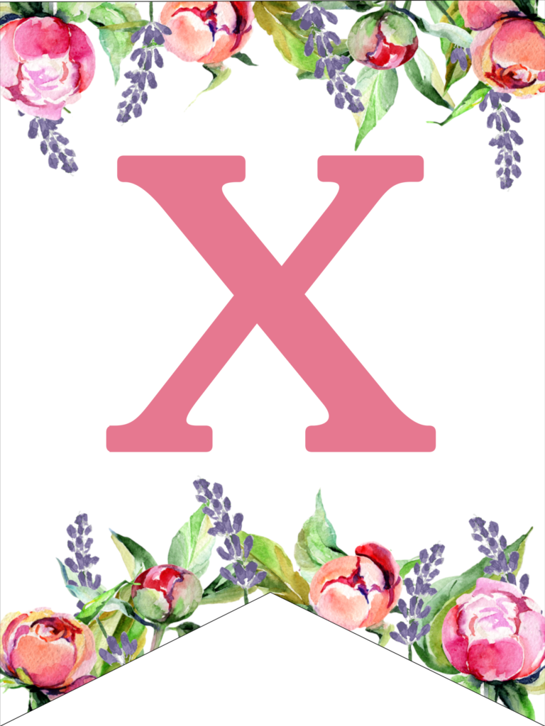 Floral Free Printable Alphabet Letters Banner - Paper Trail Design