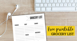 Free Printable Grocery List Template - Paper Trail Design