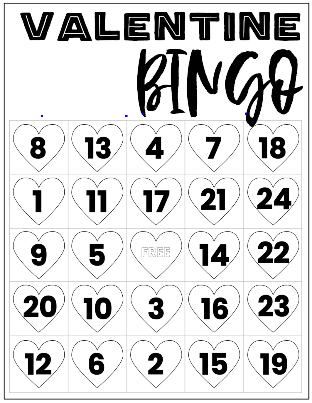 Free Valentine Bingo Printable Cards Paper Trail Design