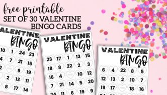 Free Valentine Bingo Printable Cards. Class set of heart bingo cards for a valentine party or activity. Fun valentine game. #papertraildesign #valentine #valentineparty #valentinegame #valentinebingo #valentineactivities #valentineactivity #bingo #heart #heartbingo