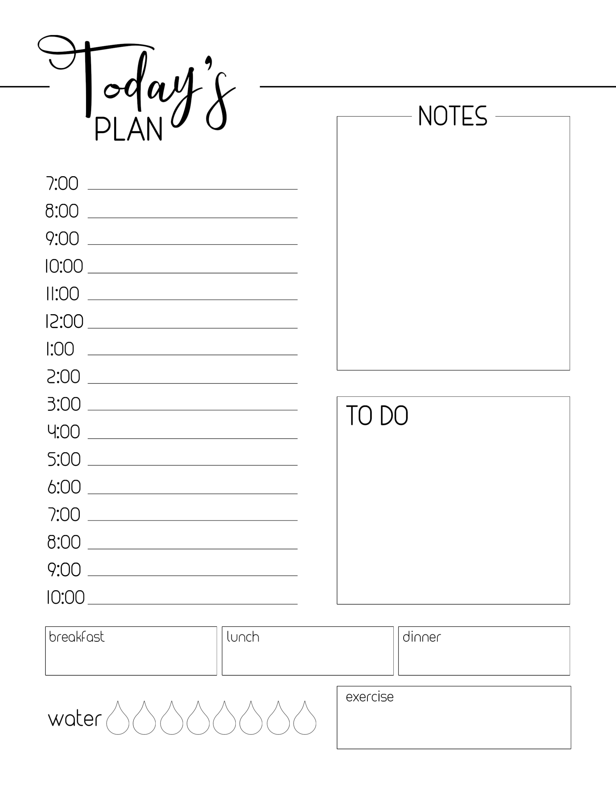 Free Printable Daily Sheets Free Daily Schedules In Pdf Format 30 