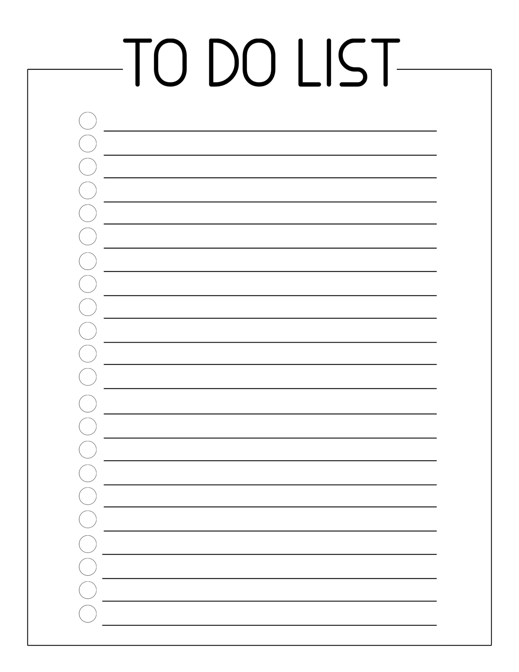 Blank Free Printable Daily To Do List Template