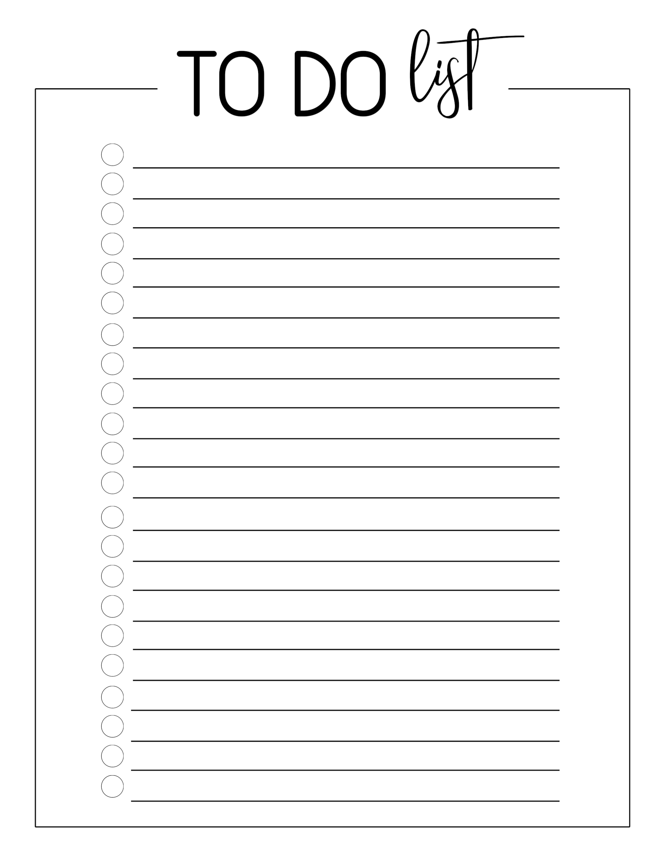 Free Printable To Do Checklist Template - Paper Trail Design With Regard To Blank To Do List Template