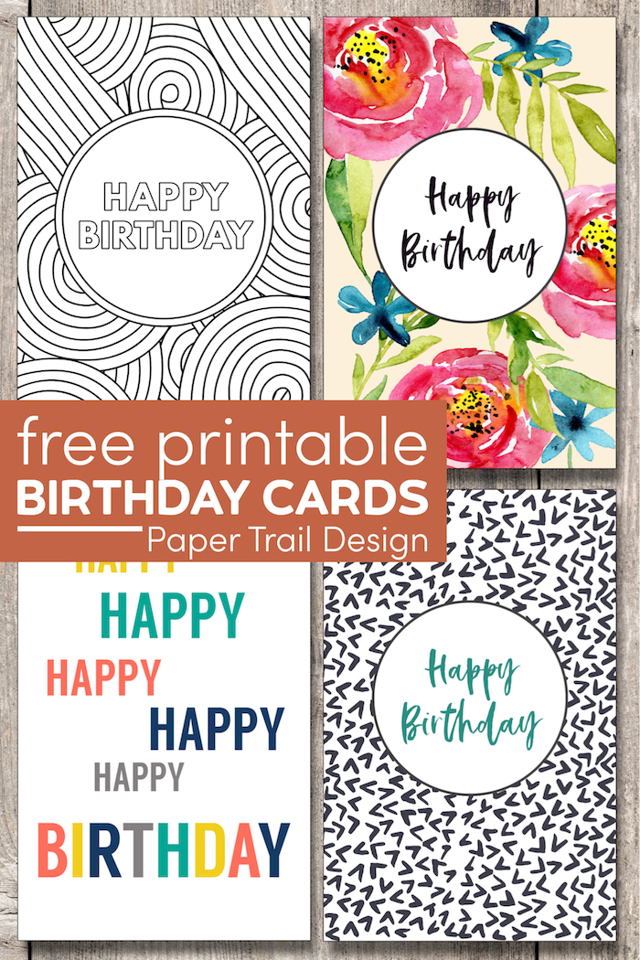 Free Printable Birthday Cards - Paper Trail Design