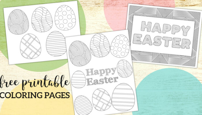 Free Printable Easter Coloring Sheets. Fun and cute Easter egg and happy Easter Coloring pages for adults or kids or students. #papertraildesign #easter #eastereggs #happyeaster #coloringpage #coloringpages #eastercoloringpage #spring