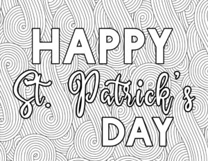 Free Printable St. Patrick's Day Coloring Sheets. St Paddy's Day activity kids or adults. Shamrock and lucky coloring sheet.