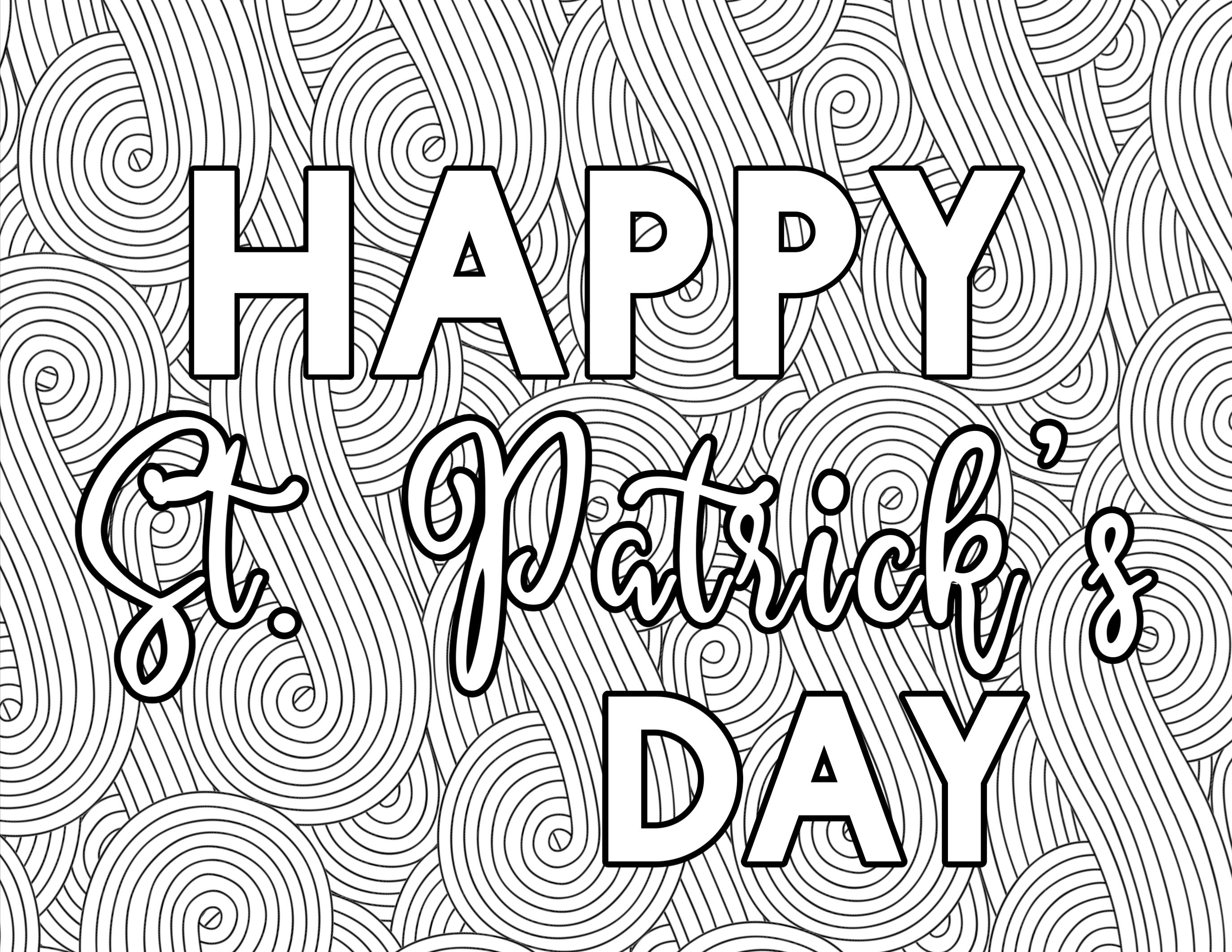 Free Printable St. Patrick's Day Coloring Sheets Paper Trail Design